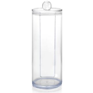 Organizador Acrilico Para Discos De Algodon Tono Azulado Ø6x17cm