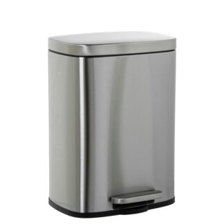 Papelera Acero Inoxidable 12l. C/pedal Acero Mate 29x25x39cm