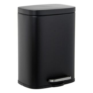 Papelera Acero Inoxidable 12l. C/pedal Negra 29x25x39cm