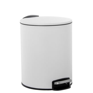 Papelera Acero Inoxidable 5l. C/pedal Blanca Ø20x26cm