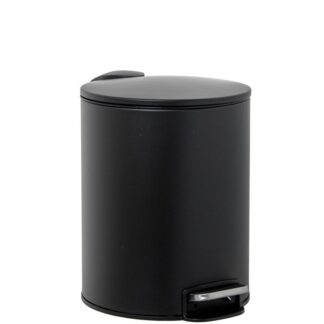 Papelera Acero Inoxidable 5l. C/pedal Negra Ø20x26cm