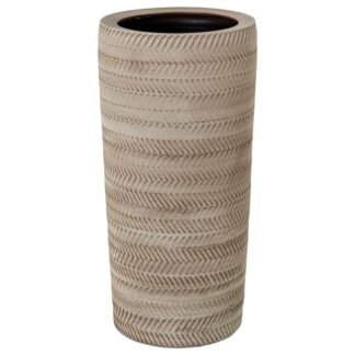Paragüero Cerámica Beige Rayado Zig-zag Ø25x50cm