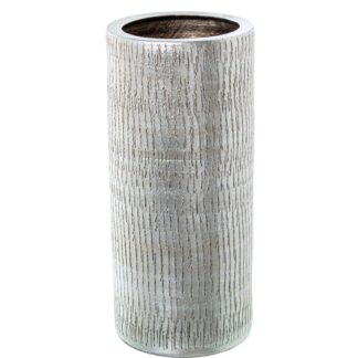 Paragüero Cerámica Plata Rayado Vertical Ø25x50cm
