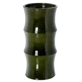 Paragüero Cerámica Verde Brillo Forma Bambú Ø25x50cm