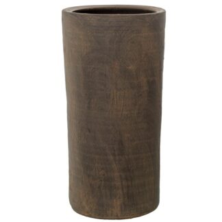 Paragüero Cilindro Cerámica Marrón Oscuro Ø24x48cm