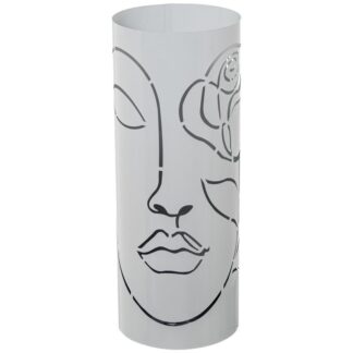 Paragüero Metal Blanco Redondo Rostro Ø19x49cm
