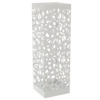 Paragüero Metal Cuadrado Blanco 15,5x15,5x49cm