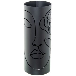 Paragüero Metal Negro Redondo Rostro Ø19x49cm