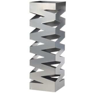 Paragüero Metal Plateado Cuadrado 15,5x15,5x49cm