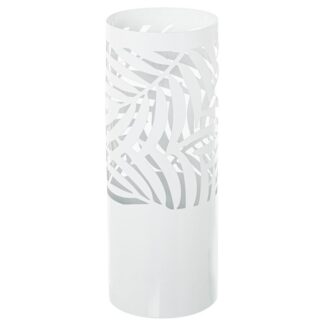 Paraguero Metal Redondo Blanco Hojas 19x19x49 Cm.