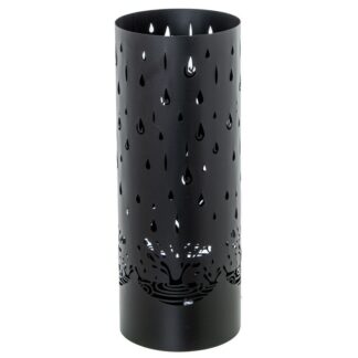 Paraguero Metal Redondo Negro Gotas 19x19x49 Cm.