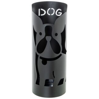Paraguero Metal Redondo Negro Perro 19x19x49 Cm.