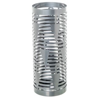 Paraguero Metal Redondo Plateado Paraguas 19x19x49 Cm.