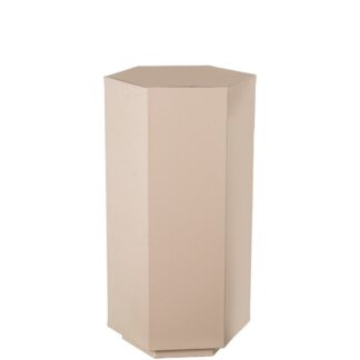 Pedestal Hexagonal 65cm Metal Beige Brillo 28x28x65cm