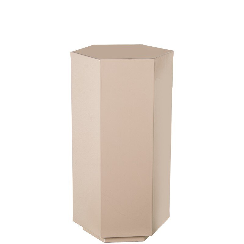 Pedestal Hexagonal 65cm Metal Beige Brillo 28x28x65cm