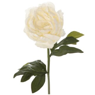 Peonia Poliester Blanca 55cm