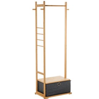 Perchero Burro Madera Bambú Natural/gris 66x35x160cm