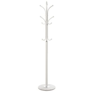 Perchero De Pie Metal Blanco C/base Mármol Ø36x175cm
