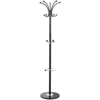 Perchero De Pie Metal Negro C/base Mármol Ø36x175cm
