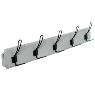 Perchero Madera Blanca C/ganchos Metal 80x7x13cm