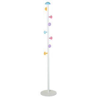Perchero Metal Base Mármol 6 Pomos Acrílico Colores Ø29x161cm