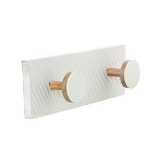 Perchero Pared Madera Mango C/2 Ganchos Latón/madera Mango 28x6,5x9,5cm