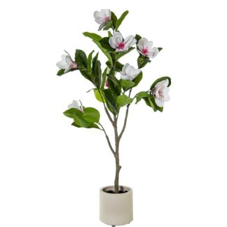 Planta Artificial Magnolia 120cm Pe+pvc 58x45x120cm Maceta:ø18x17,5cm