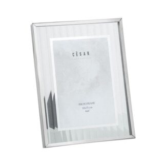 Portafotos 10x15cm Cristal C/borde Plateado Ext:15,5x20,5cm
