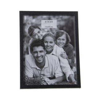 Portafotos Madera 15x20cm Negro Ext:16,8x21,8x2cm, Dm+papel