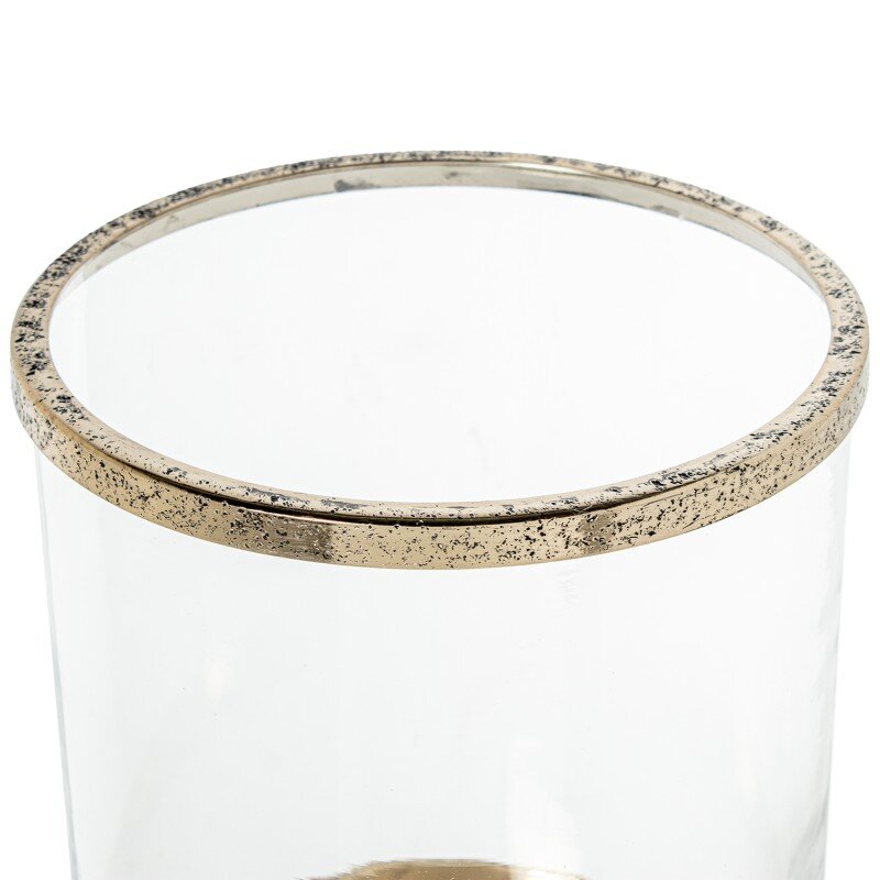 Portavelas Aluminio Dorado Y Cristal Ø21x74cm - Image 3