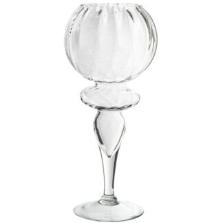 Portavelas Cristal Transparente Ø19x50cm