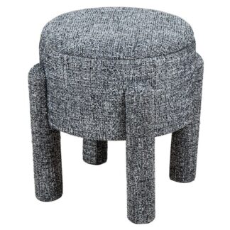 Puf Lino Gris Madera Dm+pino Ø47x46cm