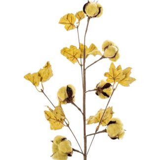 Rama Flores Artificiales Amarilla Espuma Eva, Algodón, Papel 65cm
