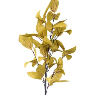 Rama Hojas Artificiales Amarilla Espuma Eva, Plástico, Papel 85cm