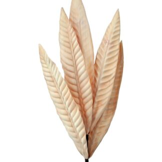 Rama Hojas Artificiales Beige Espuma Eva Y Papel 80cm
