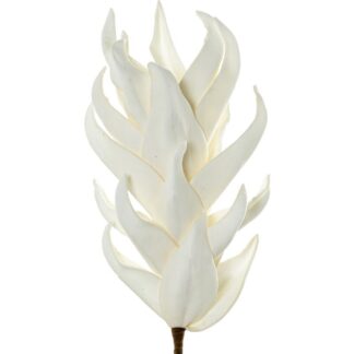 Rama Hojas Artificiales Blanca Espuma Eva Y Papel 65cm