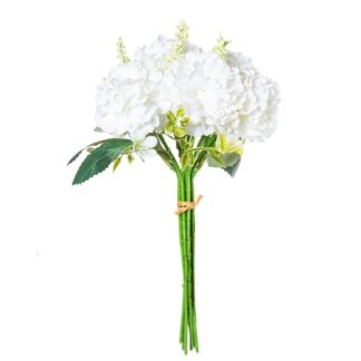 Ramo De Claveles Blancos Poliéster 28cm