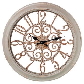 Reloj Pared 40cm Acrílico Blanco/dorado Ø40,5x5,2cm