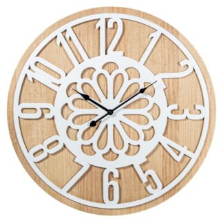 Reloj Pared Ø60cm Madera Dm Ø60x3,5cm Pila:1xaa No Inclui