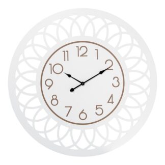 Reloj Pared Ø60cm Madera Dm Blanca Ø60x4,5cm Pila:1xaa No Inclui