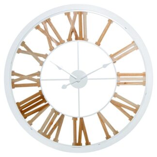 Reloj Pared Ø80cm Metal/madera Ø80x4,5cm Pila:1xaa No Inclui