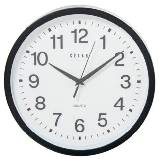 Reloj Pared Acrilico 30cm Marco Negro Ø30x4cm Pila:1xaa No Incluida