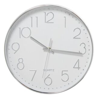 Reloj Pared Acrílico 30cm Marco Plateado Ø30x4cm Pila:1xaa No Incluida