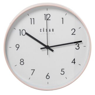 Reloj Pared Acrílico 30cm Marco Rosa Ø30x4cm Pila:1xaa No Incluida