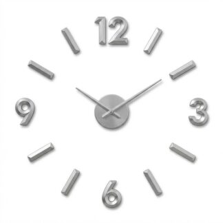 Reloj Pared Adhesivo Goma Eva Cromado Ø60cm Sugerencia De Diámetro