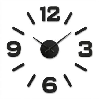 Reloj Pared Adhesivo Goma Eva Negro Ø60cm, Sugerencia De Diámetro