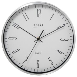 Reloj Pared Aluminio 30cm Marco Aluminio Ø30x4cm Pila:1xaa No Incluida
