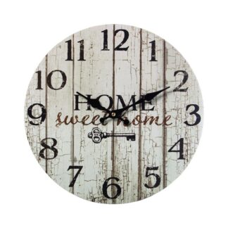 Reloj Pared Madera Ø34cm Ø34x4cm, Pila:1xaa (no Inclui