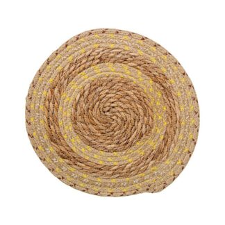 Salvamantel Mimbre Natural/verde Ø35cm