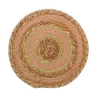 Salvamantel Mimbre Natural/verde Ø35cm